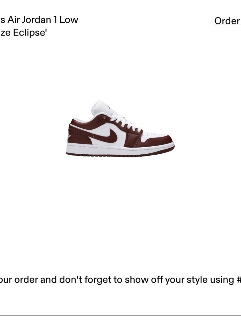 Jordan Air Jordan 1 Low - White & Brown